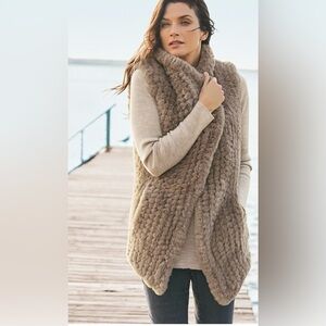 Soft Surroundings Faux Fur Draped Vest